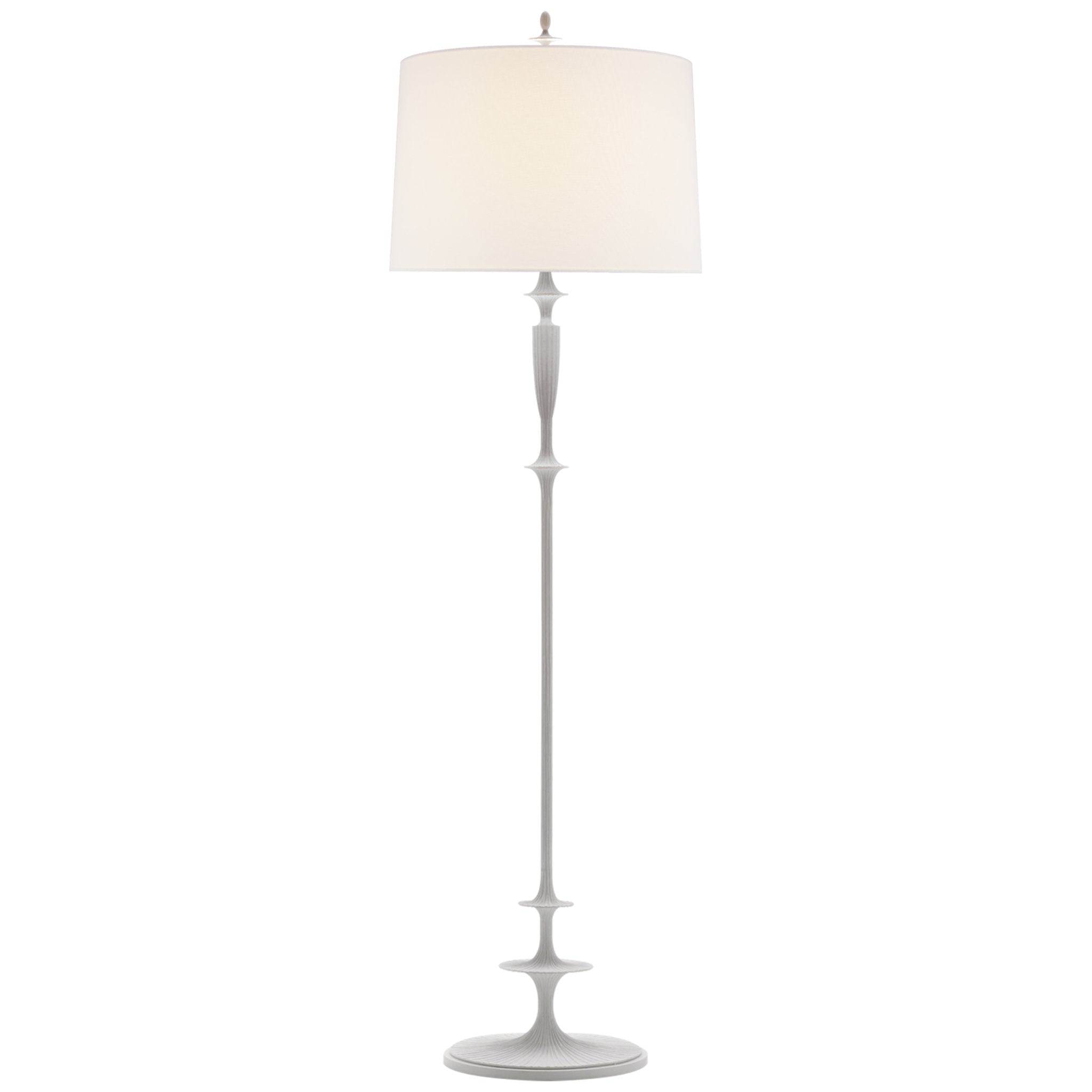 Barbara Barry Lotus Floor Lamp in Plaster White with Linen Shade