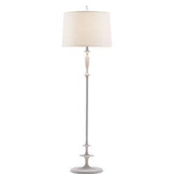 Barbara Barry Lotus Floor Lamp in Plaster White with Silk Shade