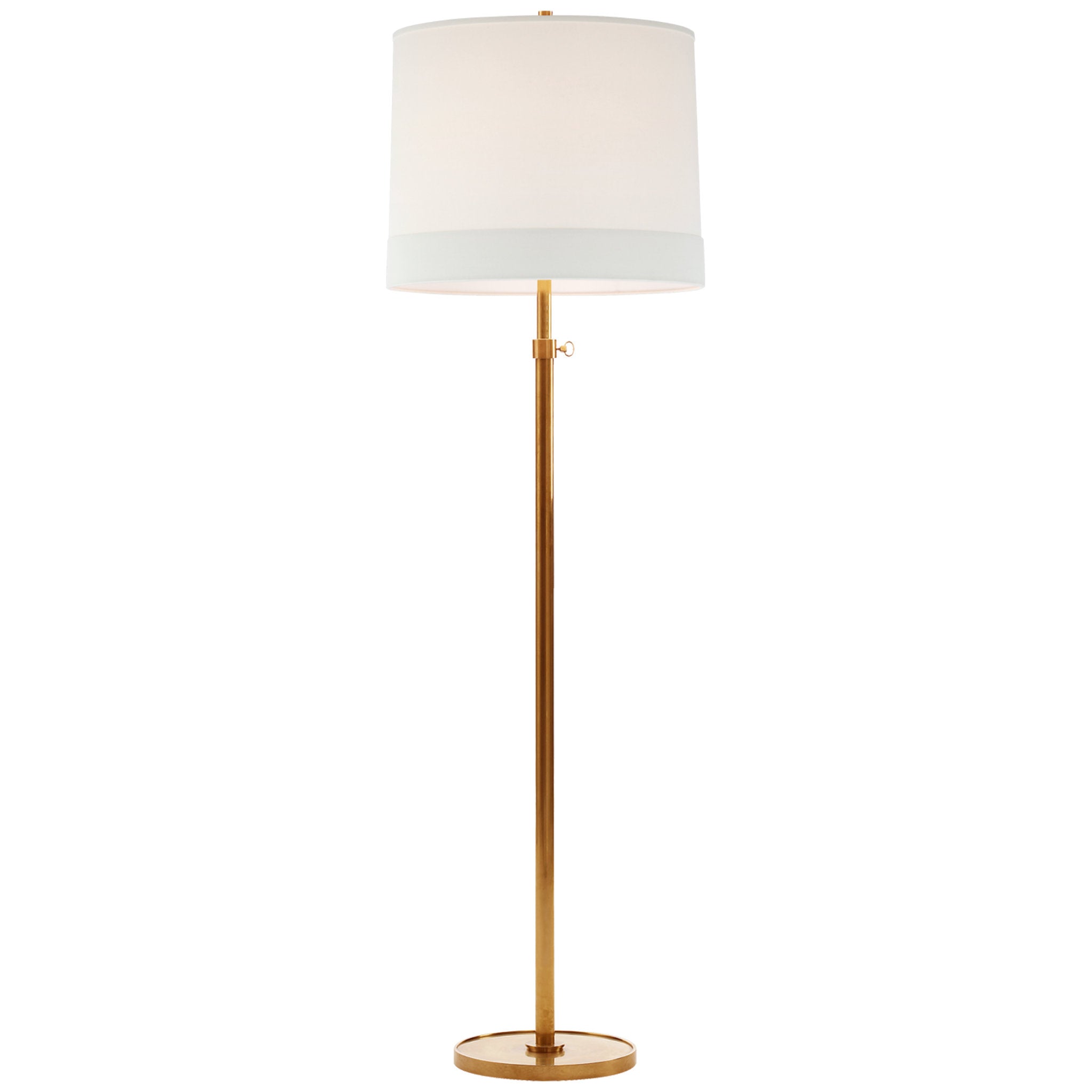 Barbara Barry Simple Floor Lamp in Soft Brass with Linen Shade