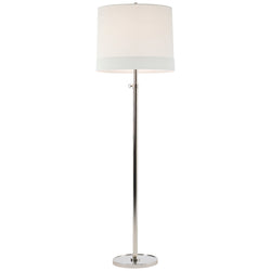 Barbara Barry Simple Floor Lamp in Soft Silver with Linen Shade