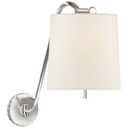 Barbara Barry UNDERSTUDY SCONCE IN POLISHED NICKEL with Linen Shade