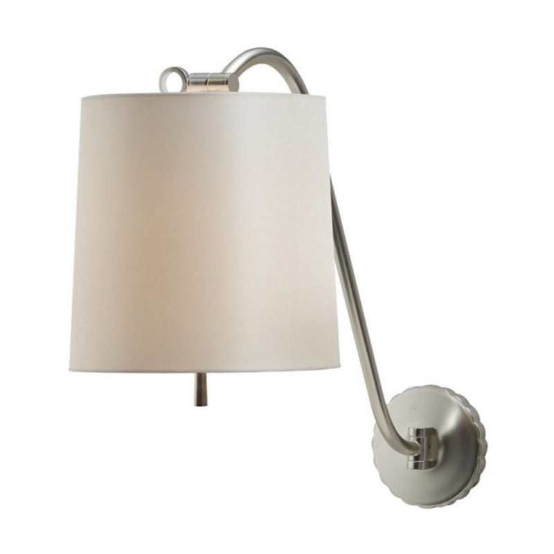 Barbara Barry Understudy Sconce in Soft Silver with Silk Shade