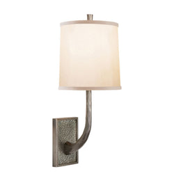 Barbara Barry Lyric Branch Sconce in Pewter with Silk Shade