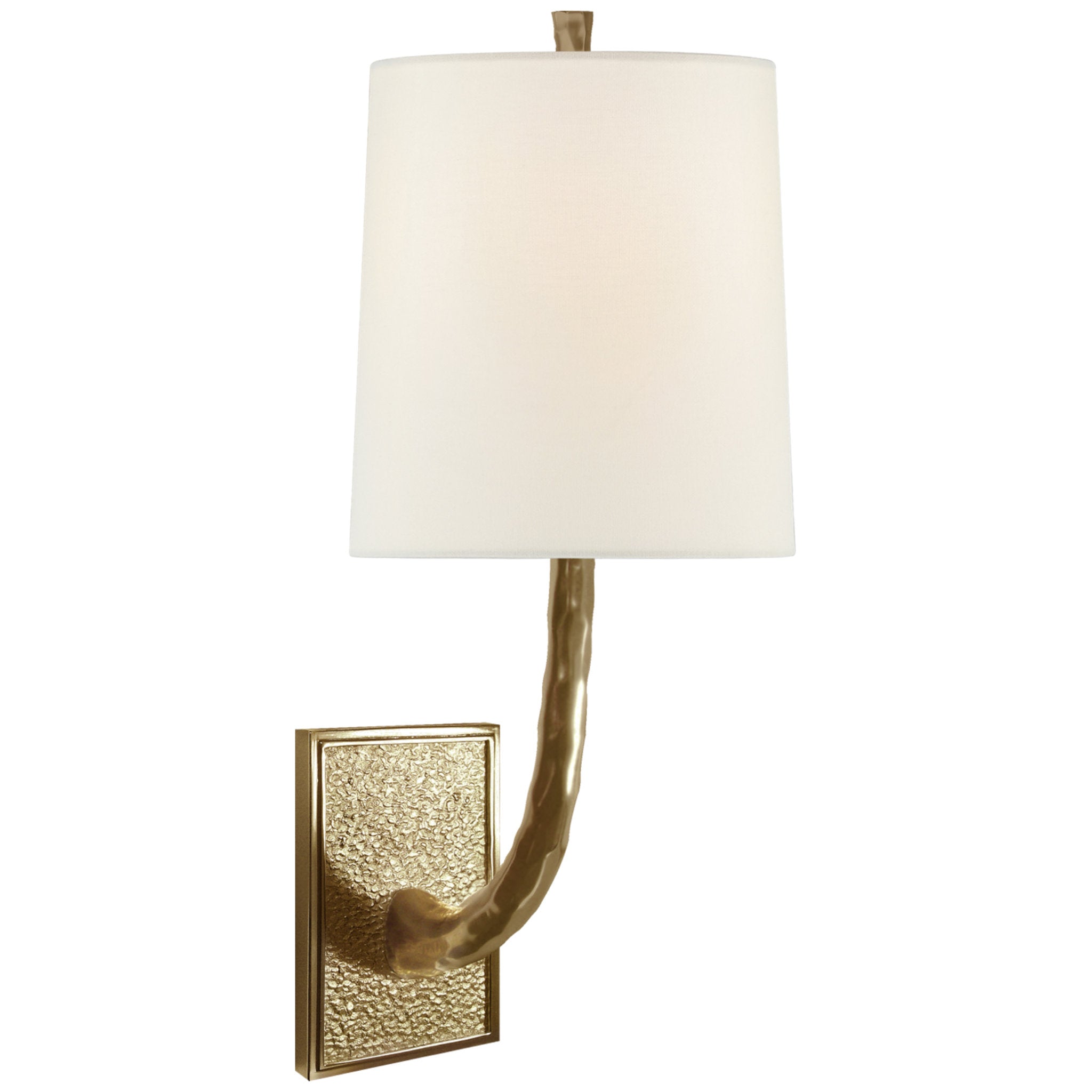 Barbara Barry Lyric Branch Sconce in Soft Brass with Linen Shade