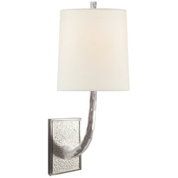 Barbara Barry Lyric Branch Sconce in Soft Silver with Linen Shade