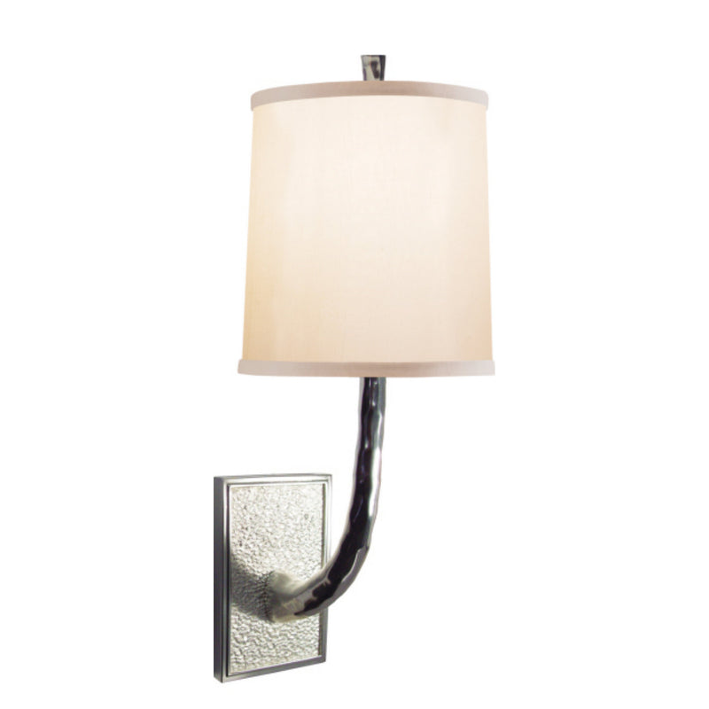 Barbara Barry Lyric Branch Sconce in Soft Silver with Silk Shade