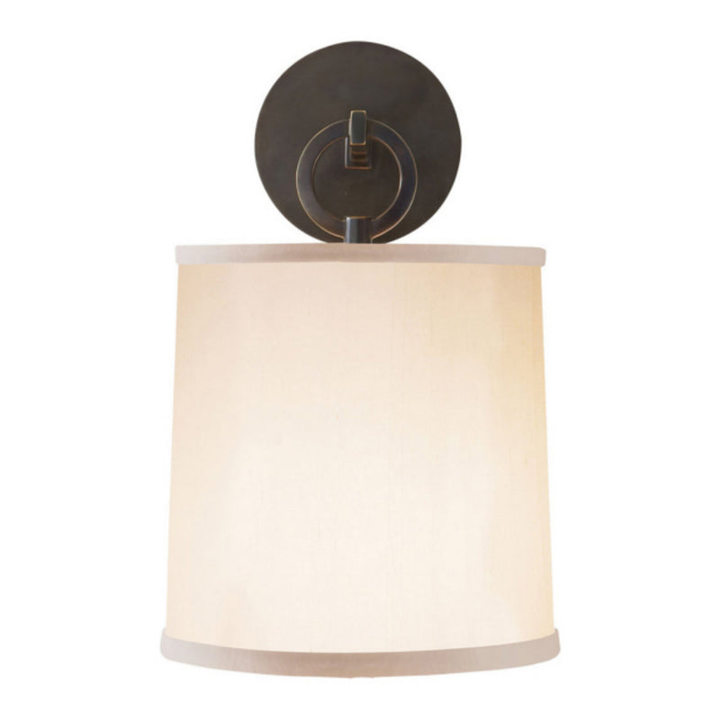Barbara Barry French Cuff Sconce in Bronze with Silk Shade
