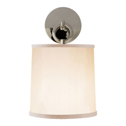 Barbara Barry French Cuff Sconce in Polished Nickel with Silk Shade