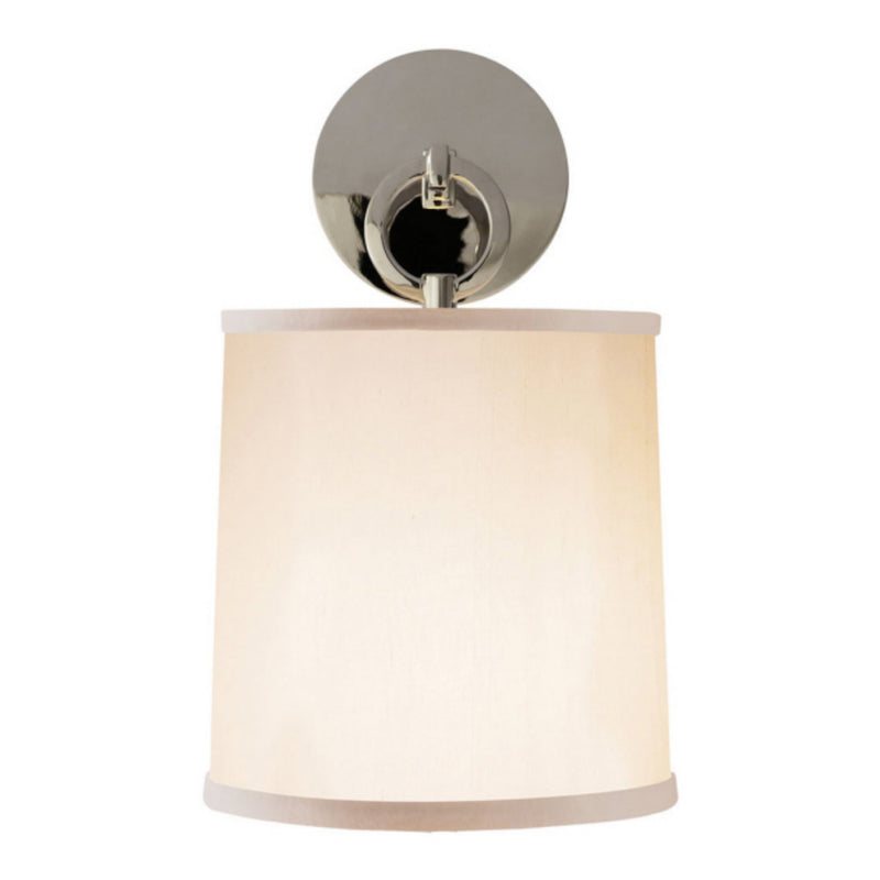 Barbara Barry French Cuff Sconce in Polished Nickel with Silk Shade