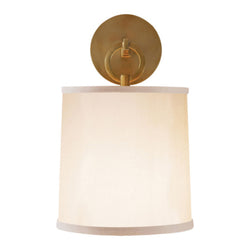 Barbara Barry French Cuff Sconce in Soft Brass with Silk Shade