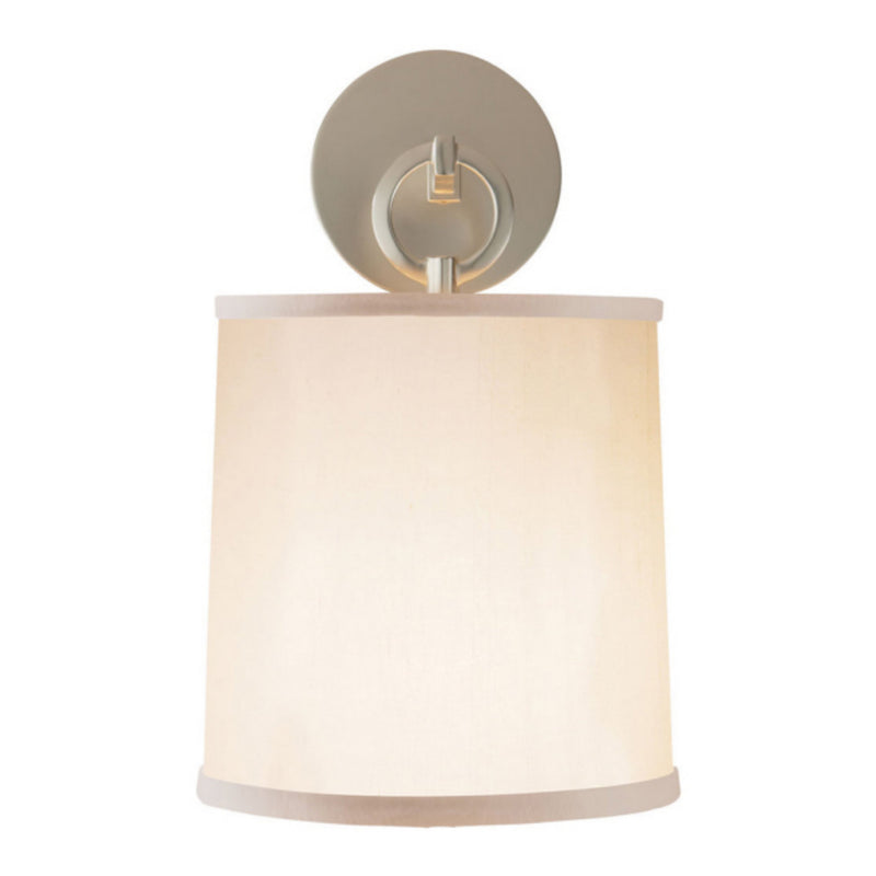 Barbara Barry French Cuff Sconce in Soft Silver with Silk Shade
