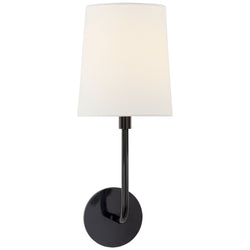 Barbara Barry Go Lightly Sconce in Charcoal with Linen Shade