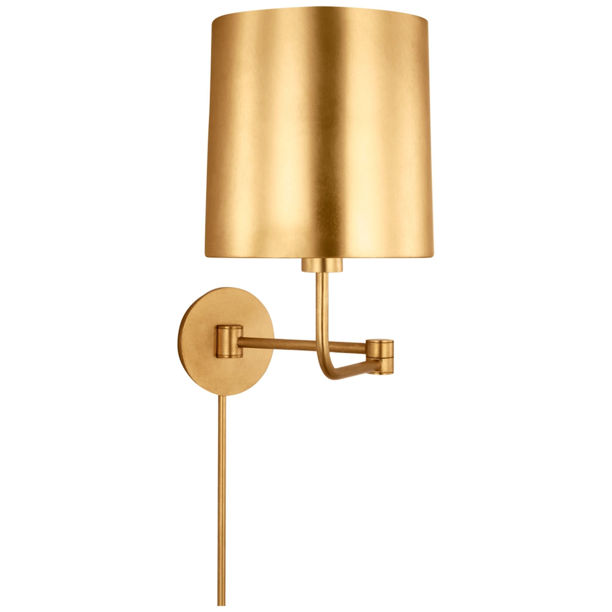 Barbara Barry Go Lightly Swing Arm Wall Light in Gild with Gild Shade W8.75" x H15.75"
