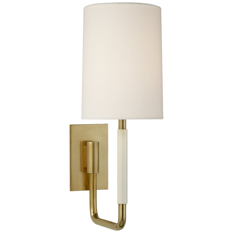 Barbara Barry Clout Small Sconce in Soft Brass with Linen Shade