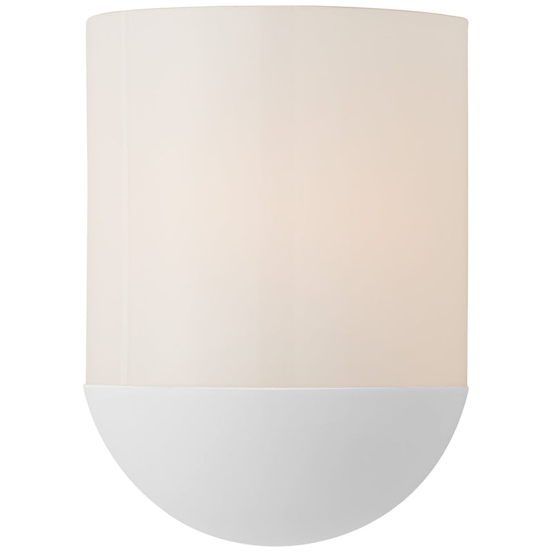 Barbara Barry Crescent Small Sconce in Matte White with White Glass