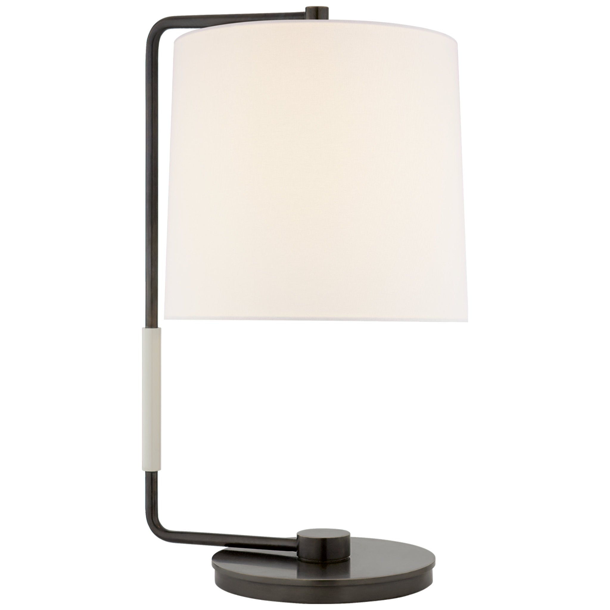 Barbara Barry Swing Table Lamp in Bronze with Linen Shade