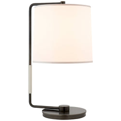Barbara Barry Swing Table Lamp in Bronze with Silk Shade