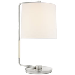 Barbara Barry Swing Table Lamp in Soft Silver with Linen Shade
