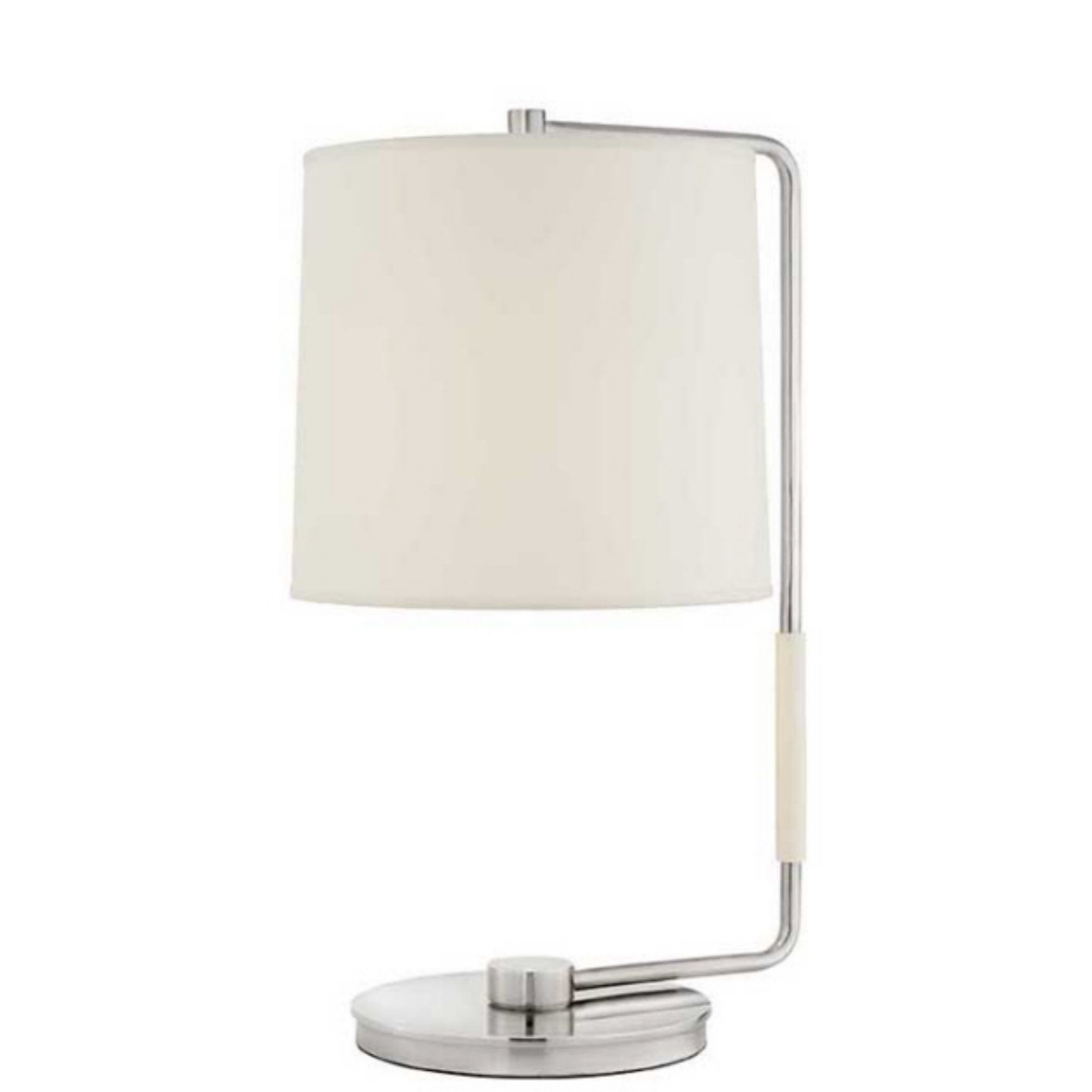 Barbara Barry Swing Table Lamp in Soft Silver with Silk Shade