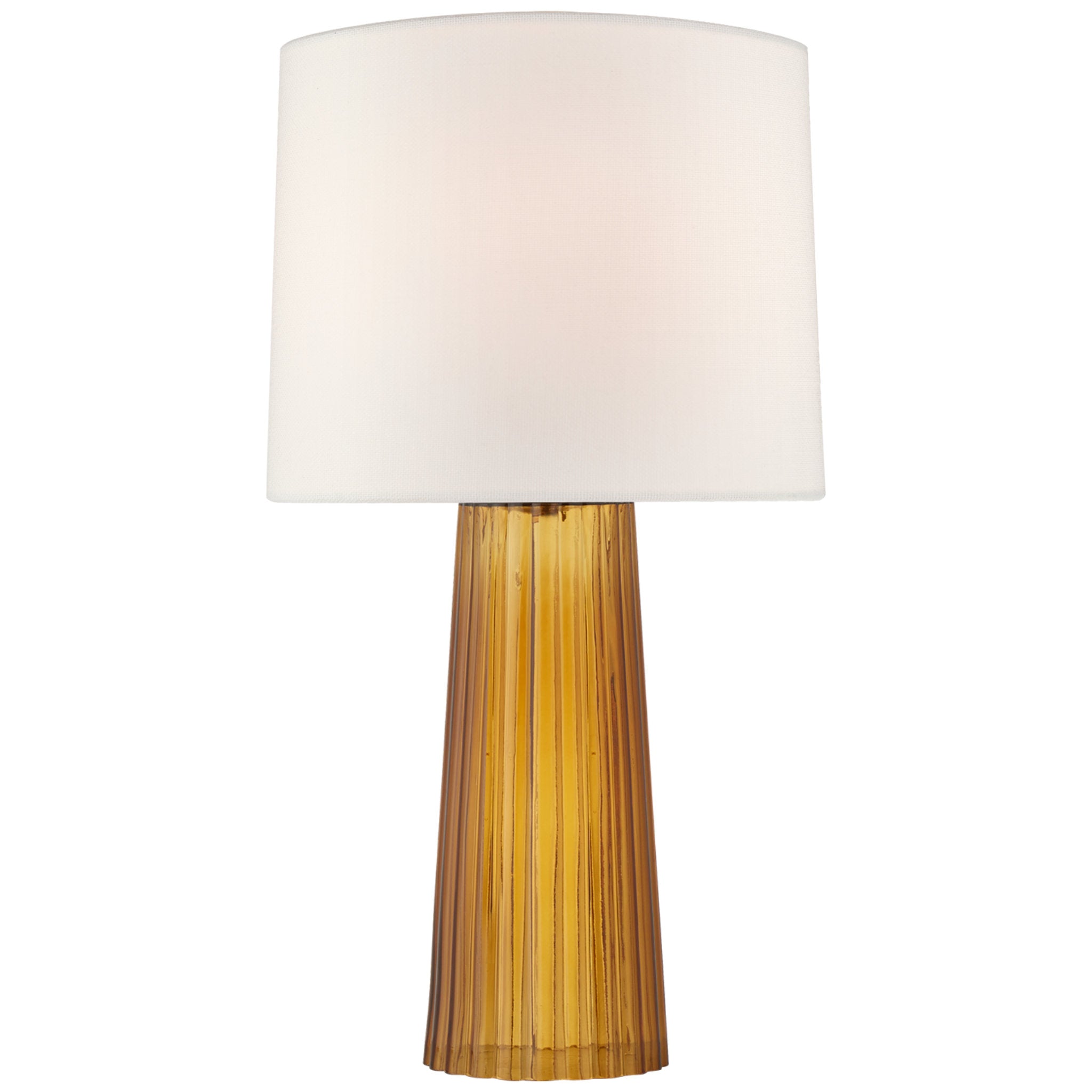Barbara Barry Danube Medium Table Lamp in Amber with Linen Shade