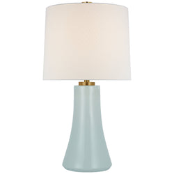 Barbara Barry Harvest Medium Table Lamp in Ice Blue with Linen Shade