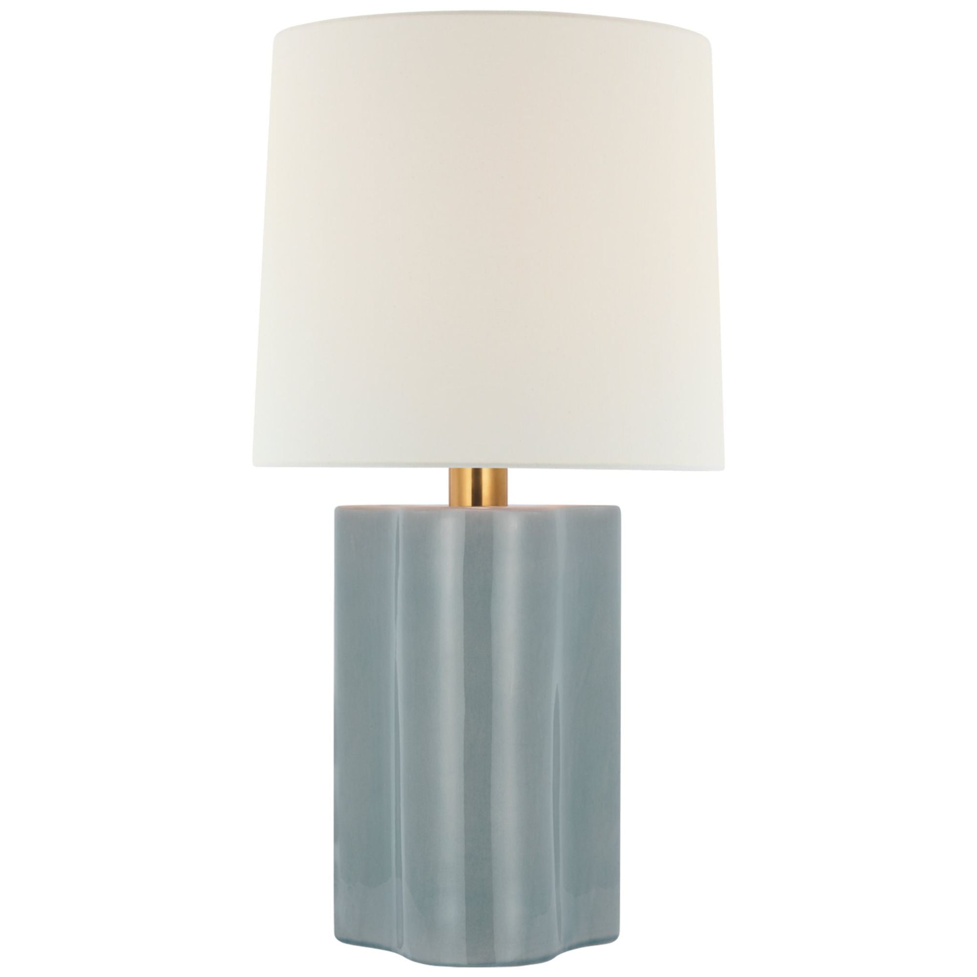 Barbara Barry Lakepoint Large Table Lamp in Sky Gray with Linen Shade