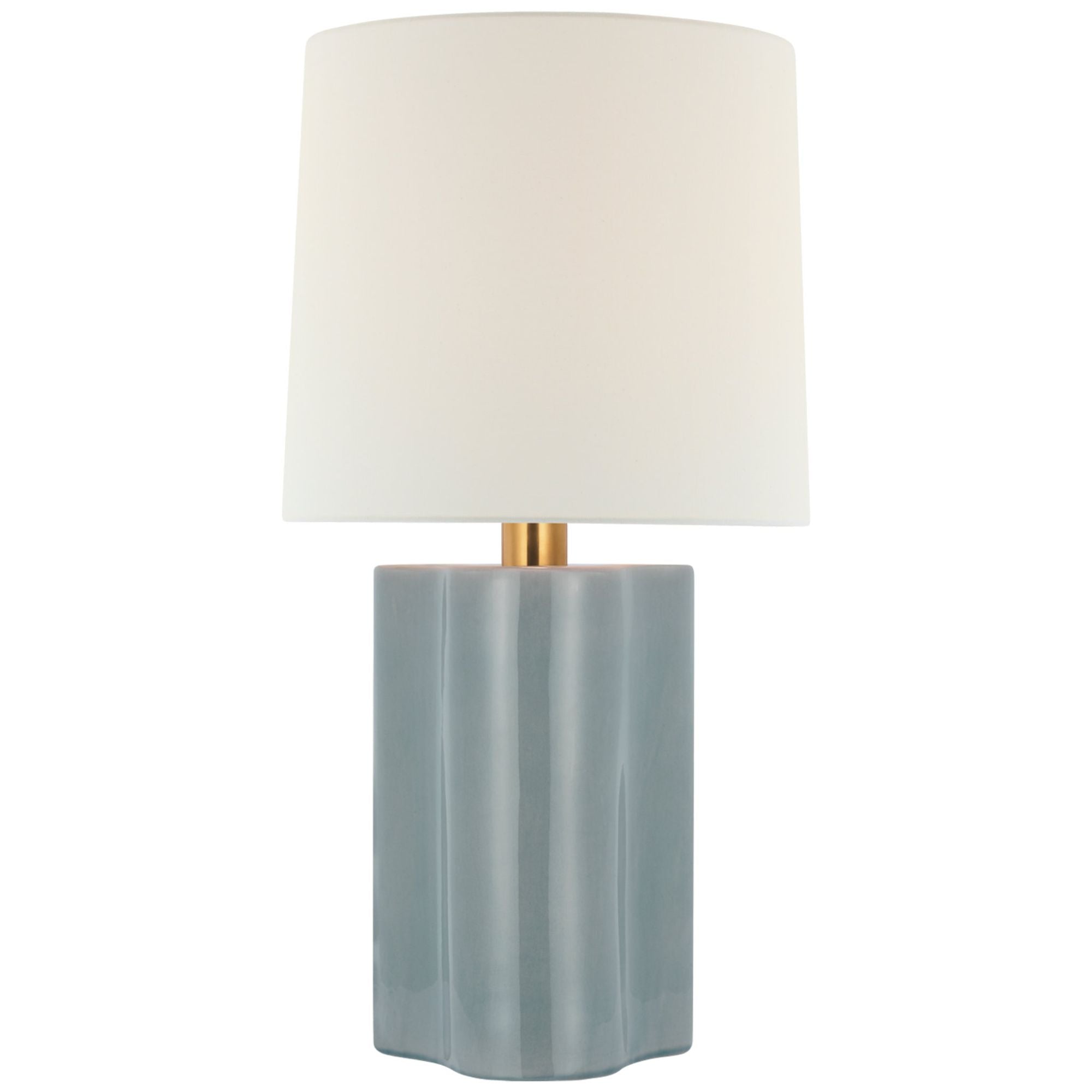 Barbara Barry Lakepoint Large Table Lamp in Sky Gray with Linen Shade W15.5" x H30.25"