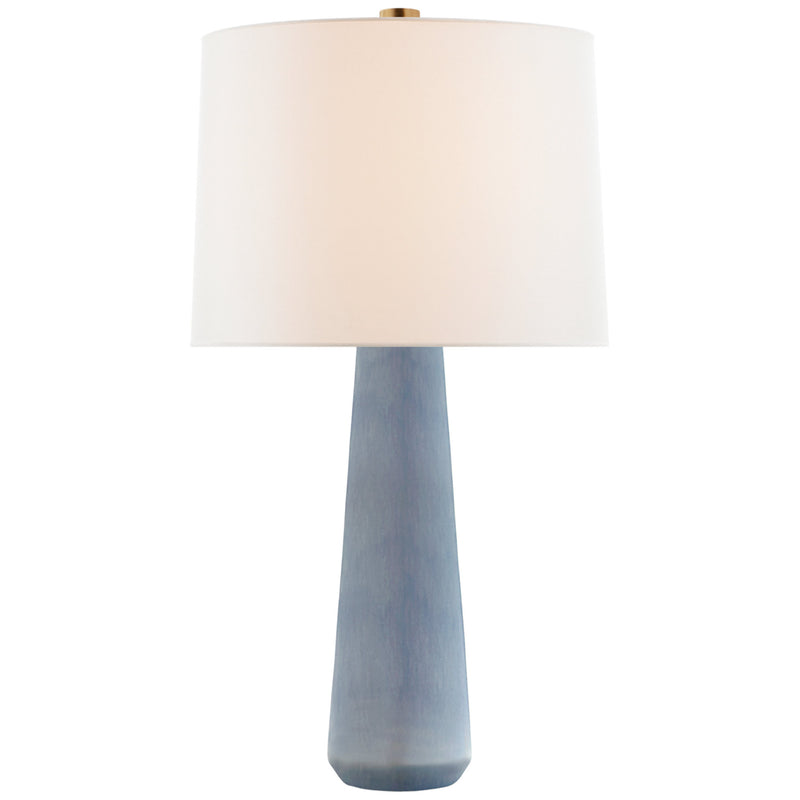 Barbara Barry Athens Large Table Lamp in Polar Blue Crackle with Linen Shade