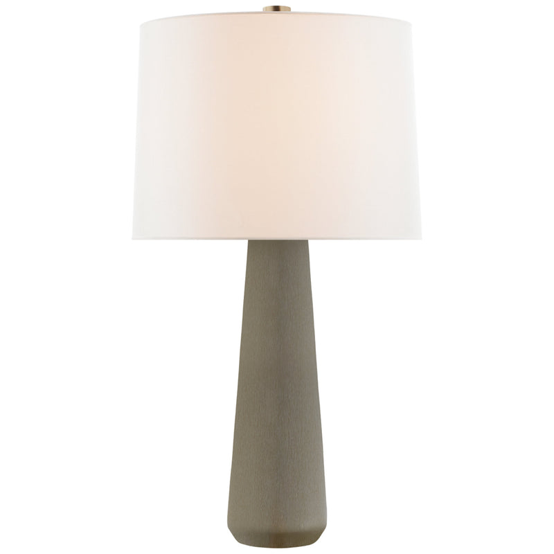 Barbara Barry Athens Large Table Lamp in Shellish Gray with Linen Shade