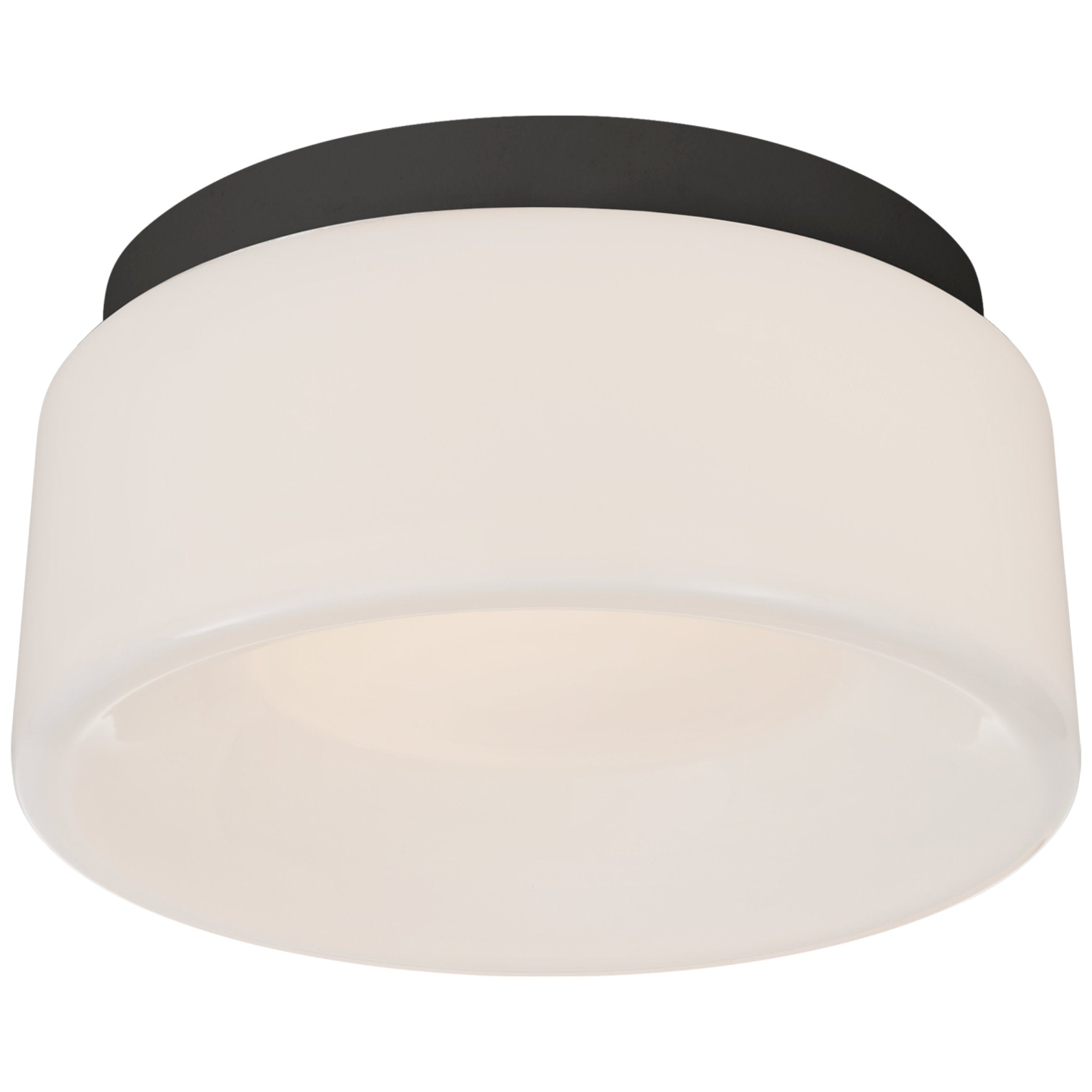 Barbara Barry Halo 5.5" Solitaire Flush Mount in Matte Black with White Glass