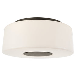Barbara Barry Acme Large Flush Mount in Bronze with White Glass