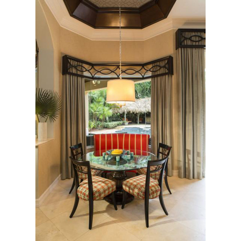 Barbara Barry Westport Large Hanging Shade in Pewter with Linen Shade