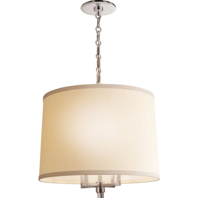 Barbara Barry Westport Large Hanging Shade in Soft Silver with Linen Shade