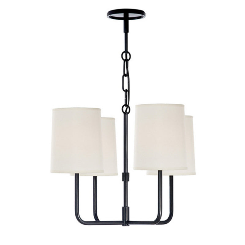 Barbara Barry Go Lightly Small Chandelier in Charcoal with Silk Shades