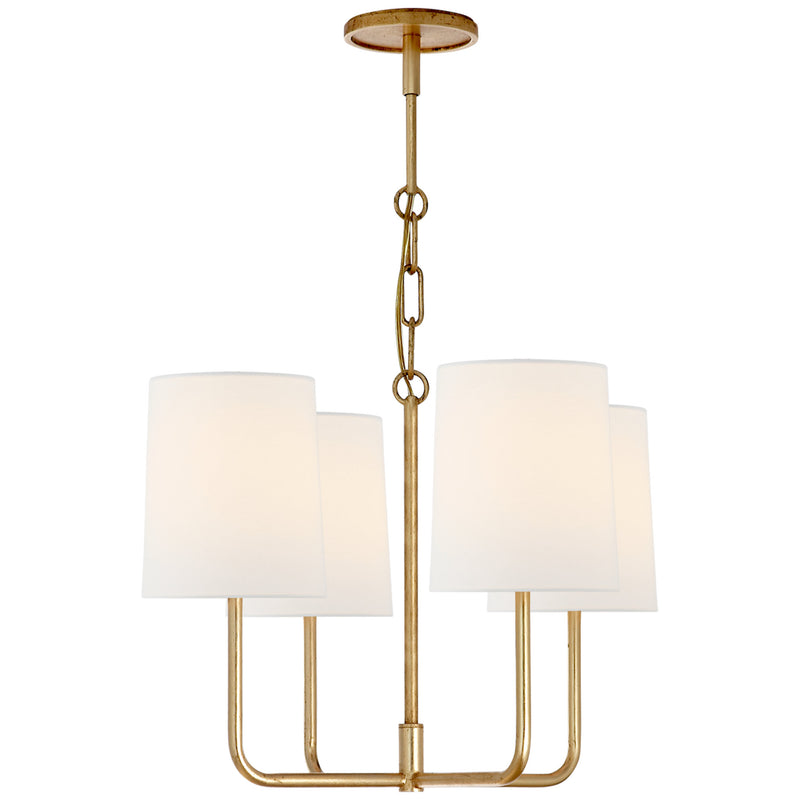 Barbara Barry Go Lightly Small Chandelier in Gilded with Linen Shades