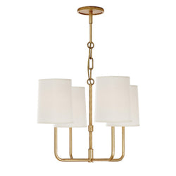 Barbara Barry Go Lightly Small Chandelier in Gilded with Silk Shades