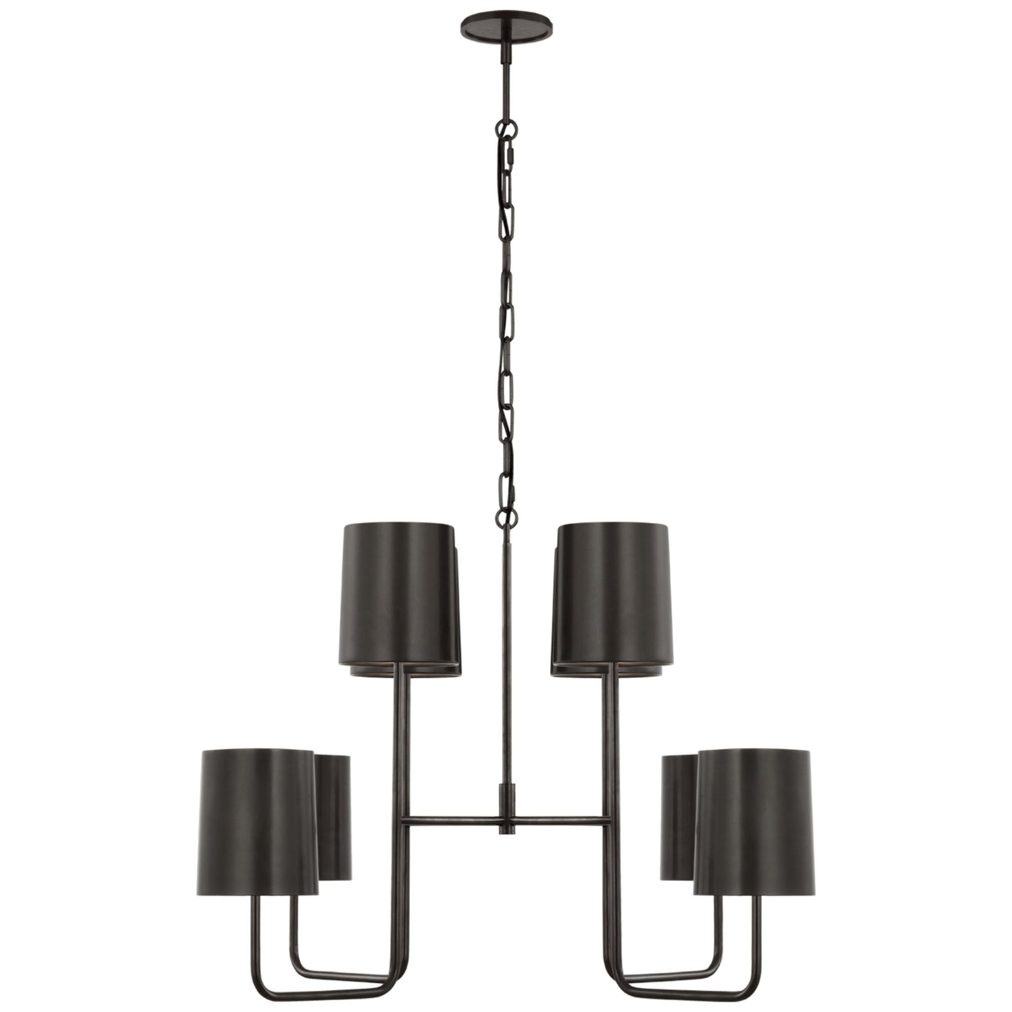 Barbara Barry Go Lightly Extra Large Two Tier Chandelier in Bronze with Bronze Shades