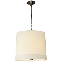 Barbara Barry Simple Banded Hanging Shade in Bronze with Silk Banded Shade