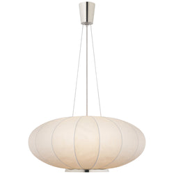 Barbara Barry Paper Moon Large Hanging Shade in Polished Nickel with Rice Paper Shade