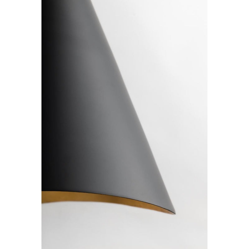 Martini 1 Light Pendant in Gold Leaf/black Combo