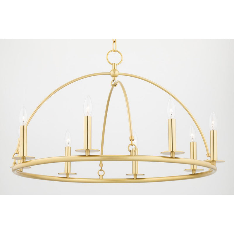 Howell 8 Light Chandelier in Aged Brass