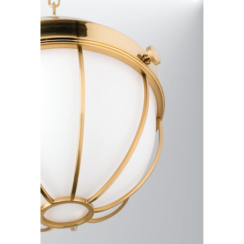 Sumner 1 Light Pendant in Aged Brass