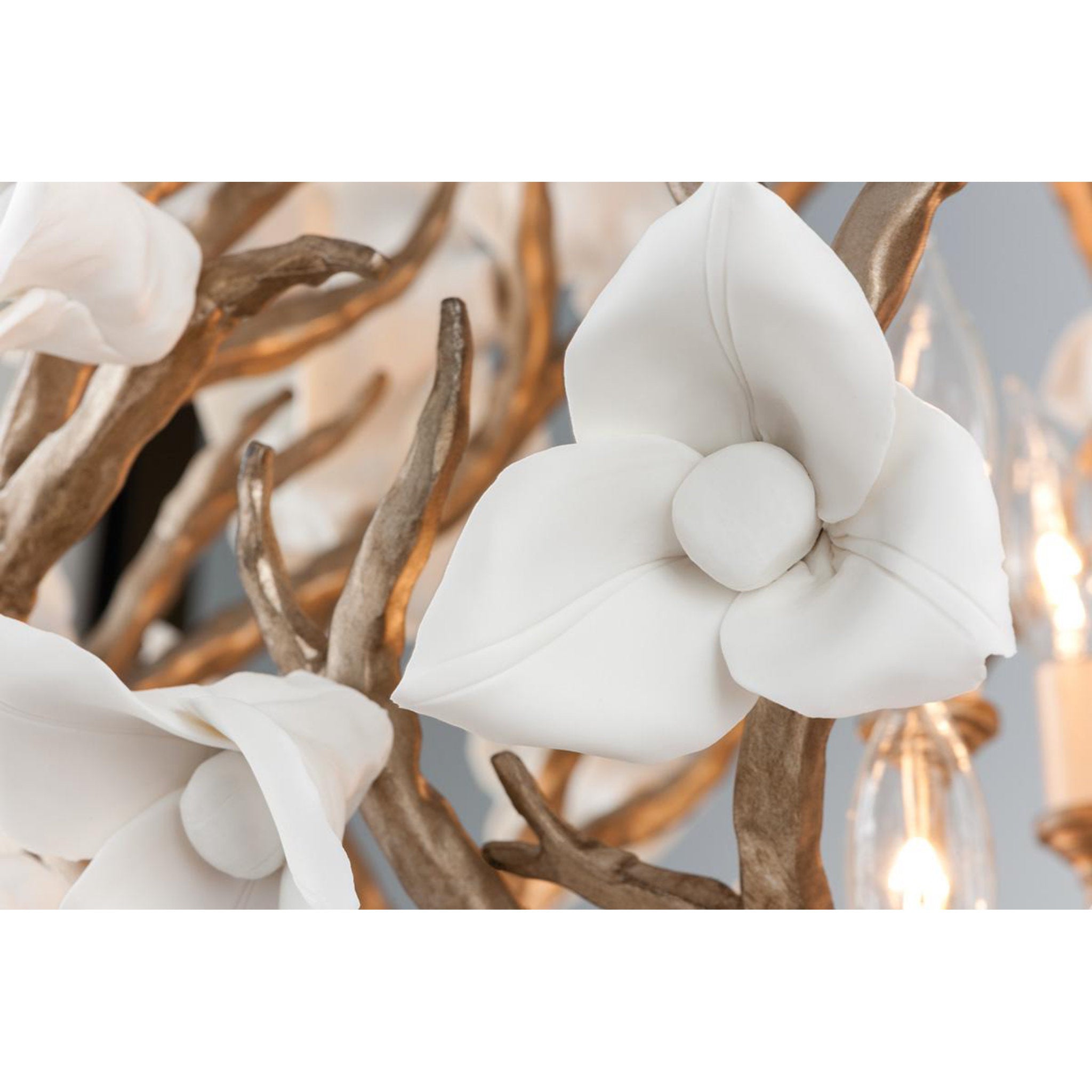 Lily 3 Light Flush Mount in Enchanted Silver Leaf