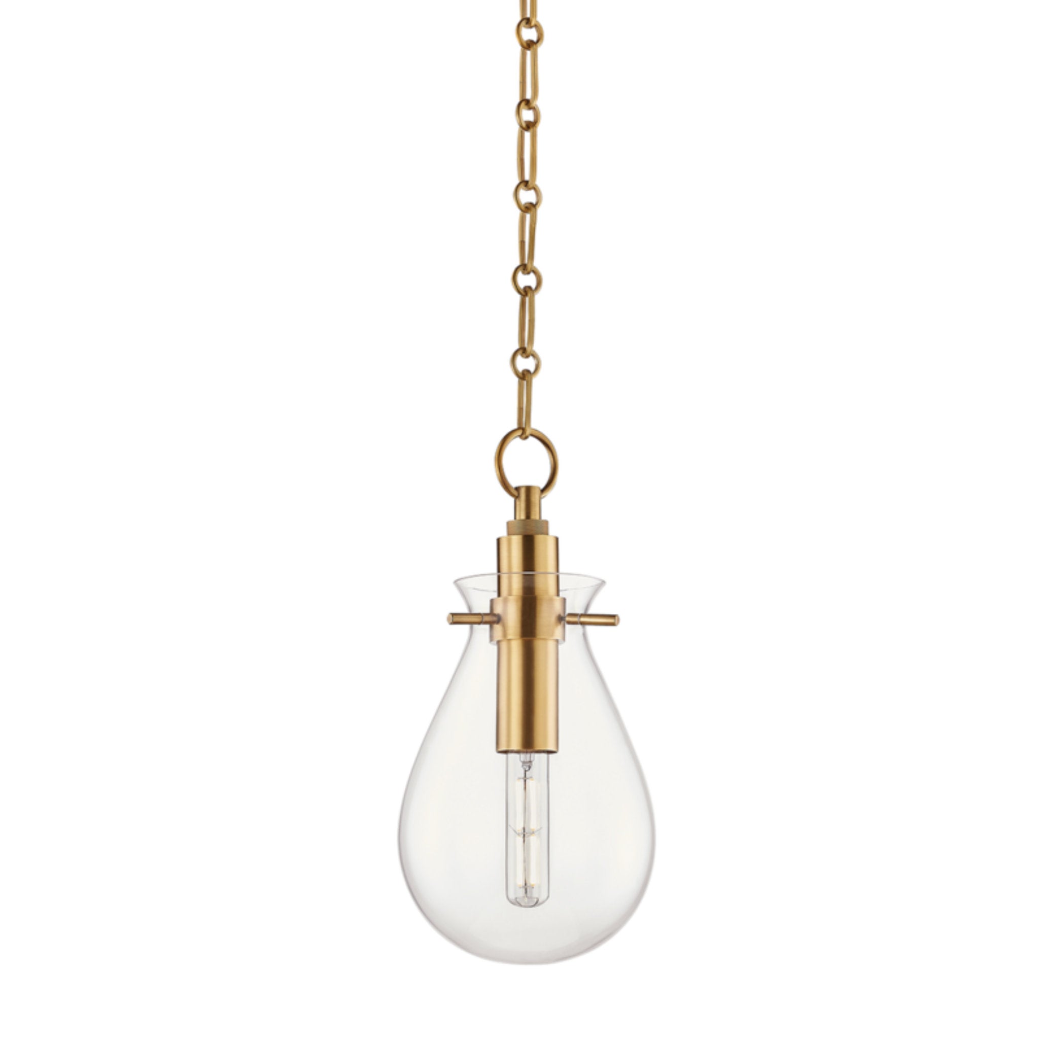 Ivy 1 Light Pendant in Aged Brass by Becki Owens