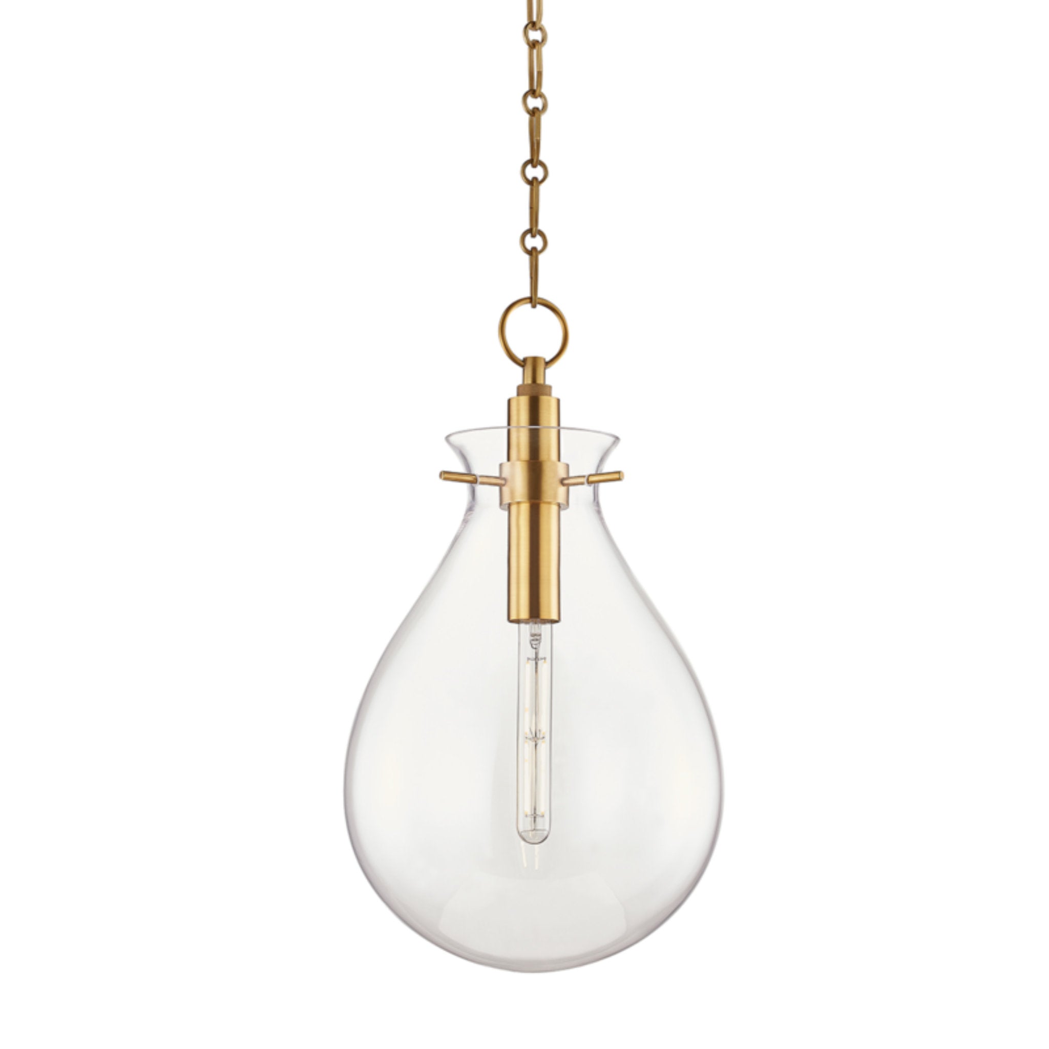 Ivy 1 Light Pendant in Aged Brass by Becki Owens