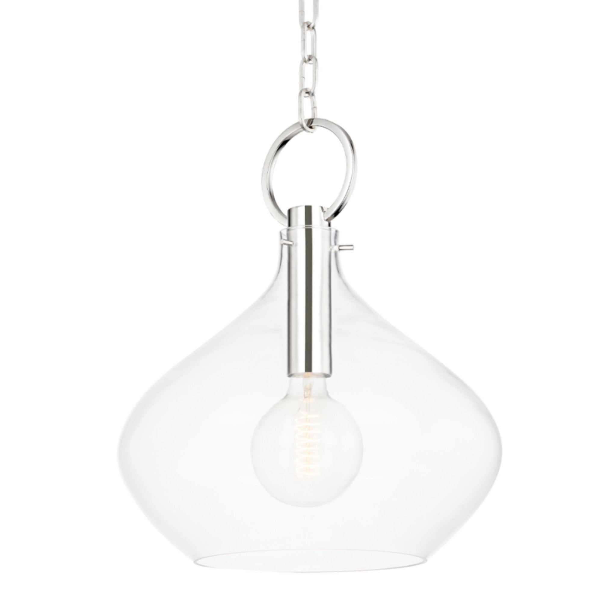 LINA 1 Light Pendant in Polished Nickel by Becki Owens