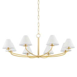 Stacey 8 Light Chandelier in Aged Brass by Becki Owens