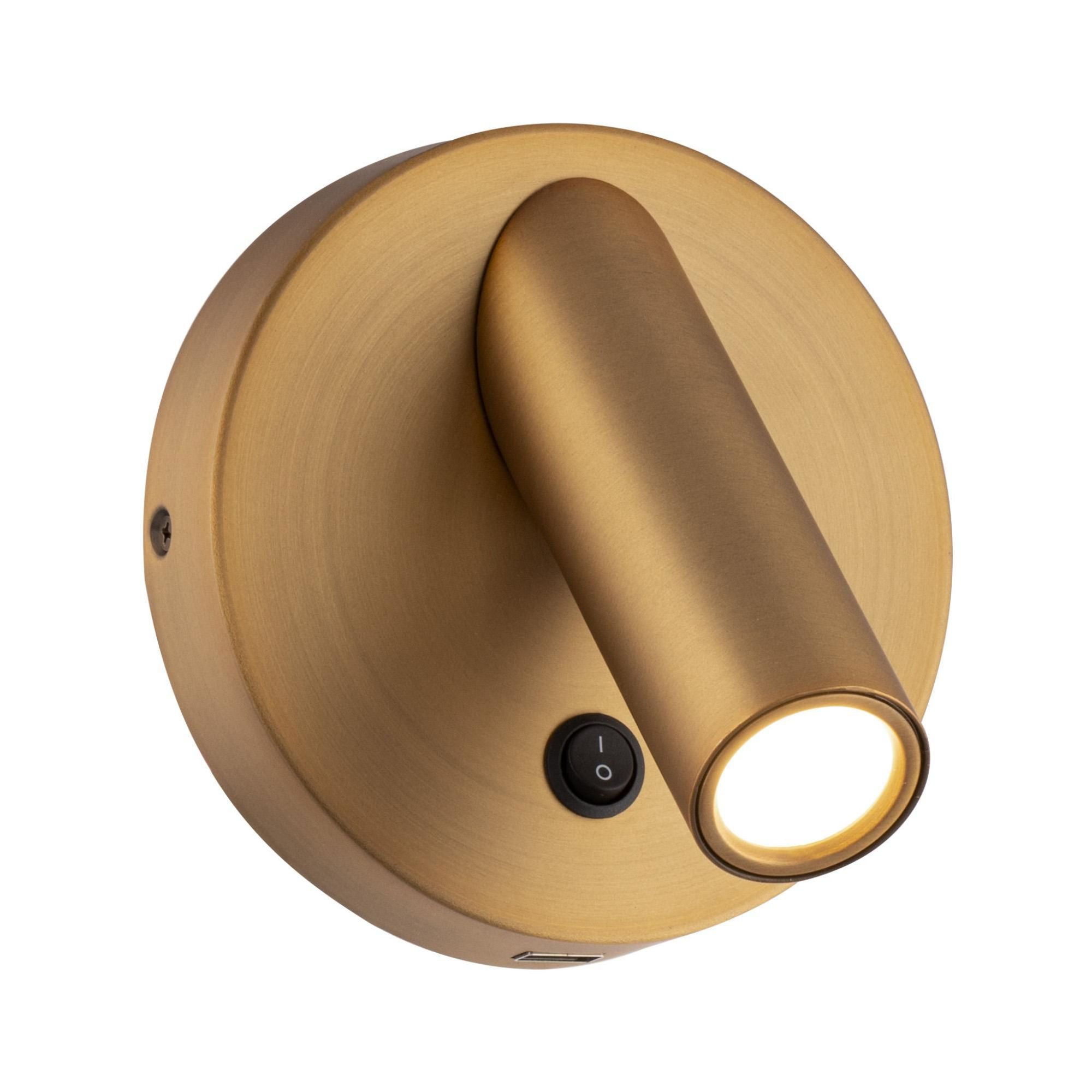 Aspire 5in LED Reading Light 3000K in Aged Brass