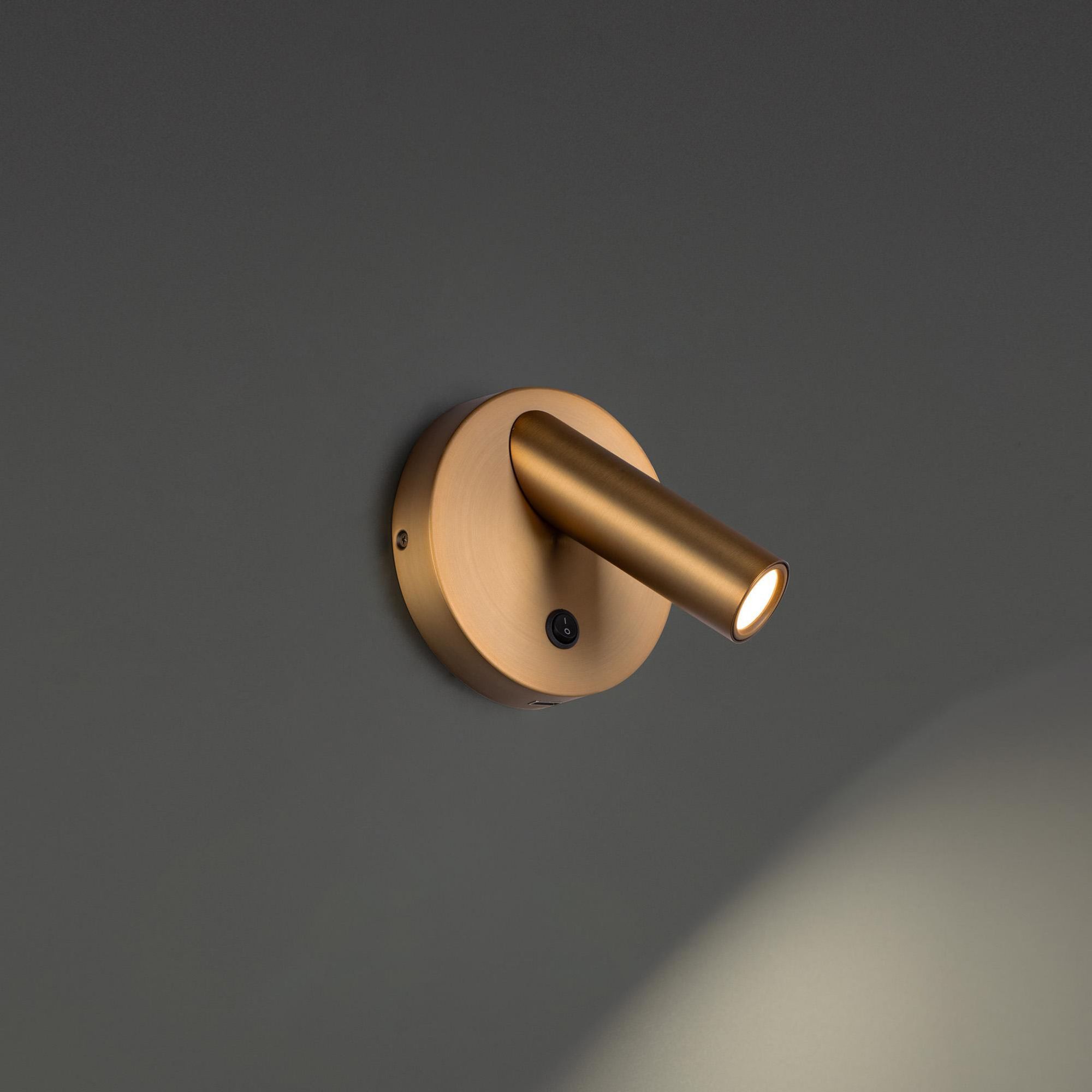 Aspire 5in LED Reading Light 3000K in Aged Brass