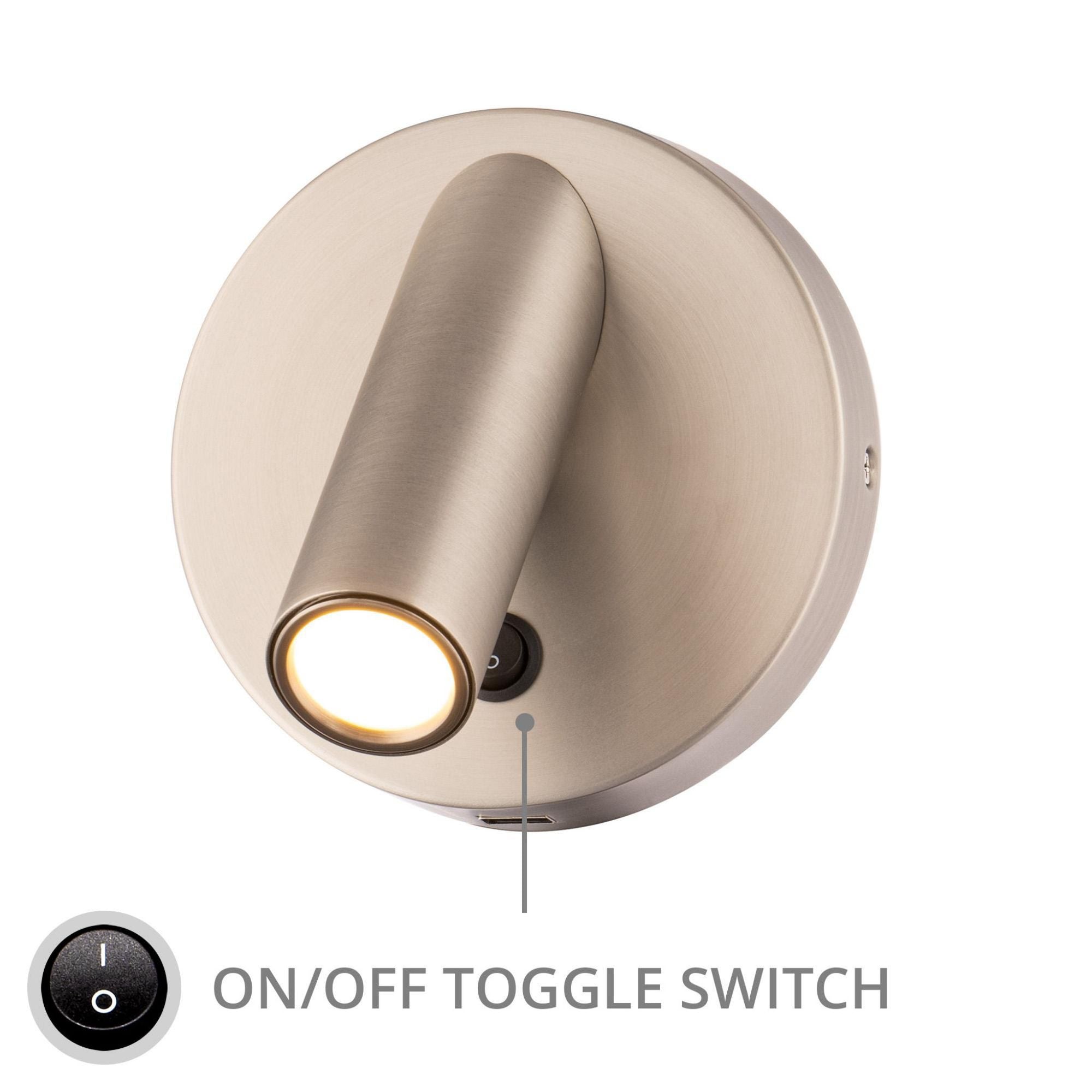 Aspire 5in LED Reading Light 3000K in Brushed Nickel